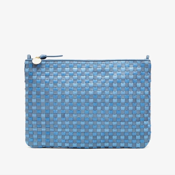 Clare V Flat Woven Clutch with Tabs - Picture 1 of 6